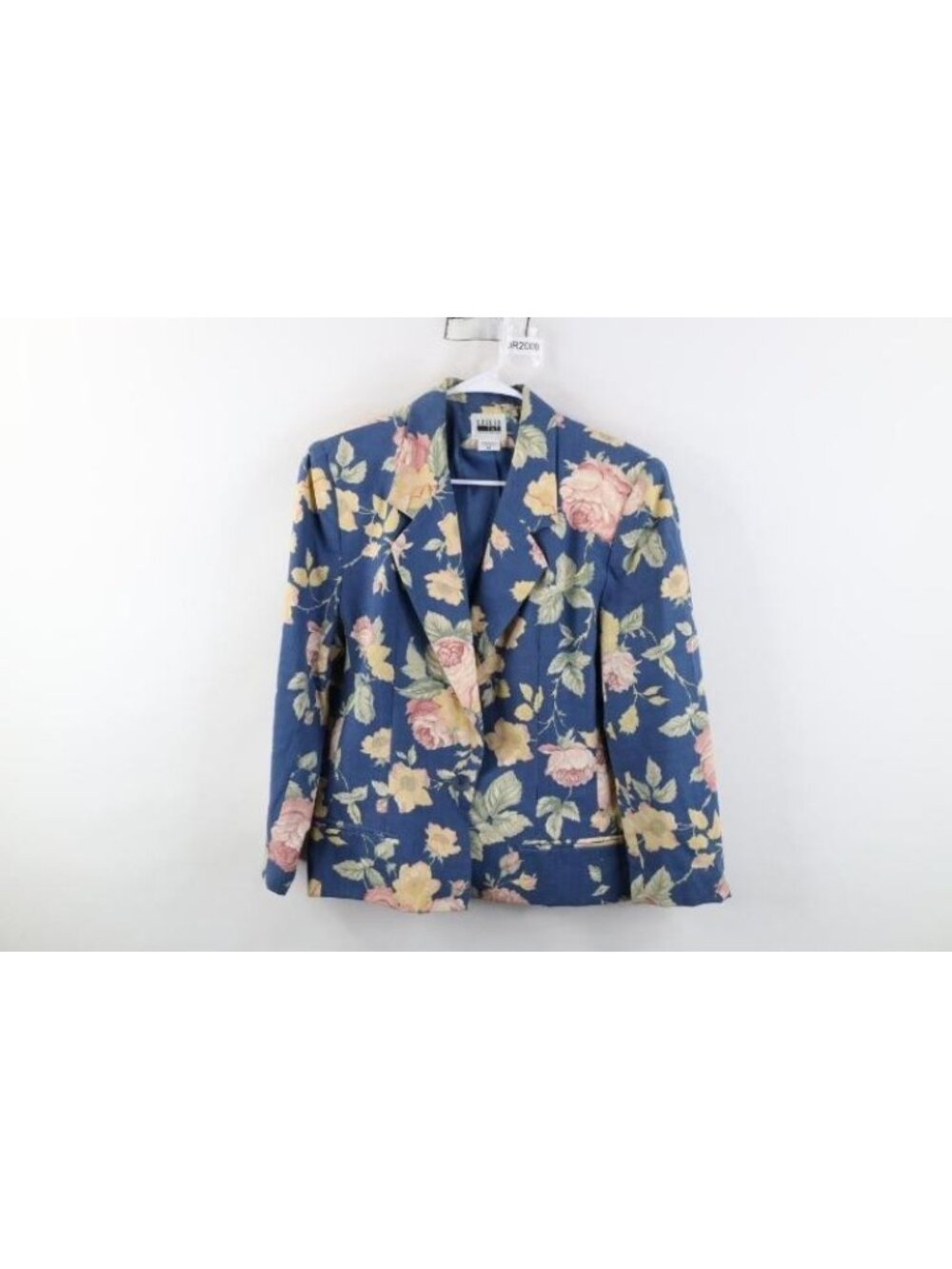 Vintage 90s Streetwear Womens 12 Linen Blend Flower Suit Coat Blazer Jacket